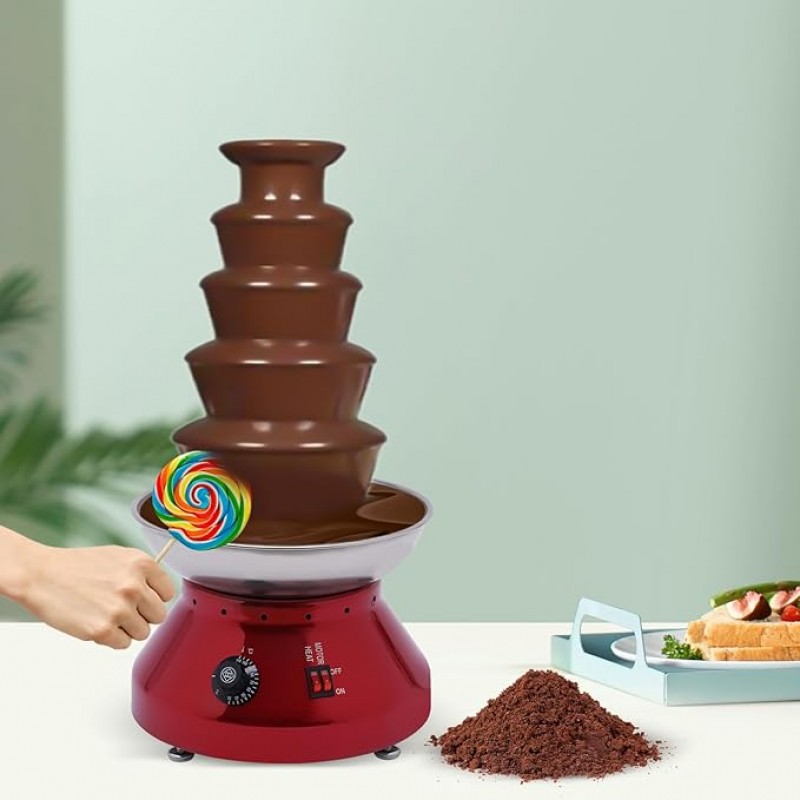 Schokobrunnen Profi Schokoladenbrunnen Schokoschmelze Schokoladenschmelze 3500 g Edelstahl 5 Ebenen 