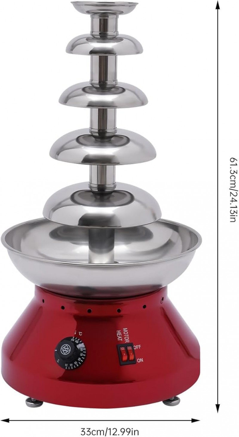 Schokobrunnen Profi Schokoladenbrunnen Schokoschmelze Schokoladenschmelze 3500 g Edelstahl 5 Ebenen – 3