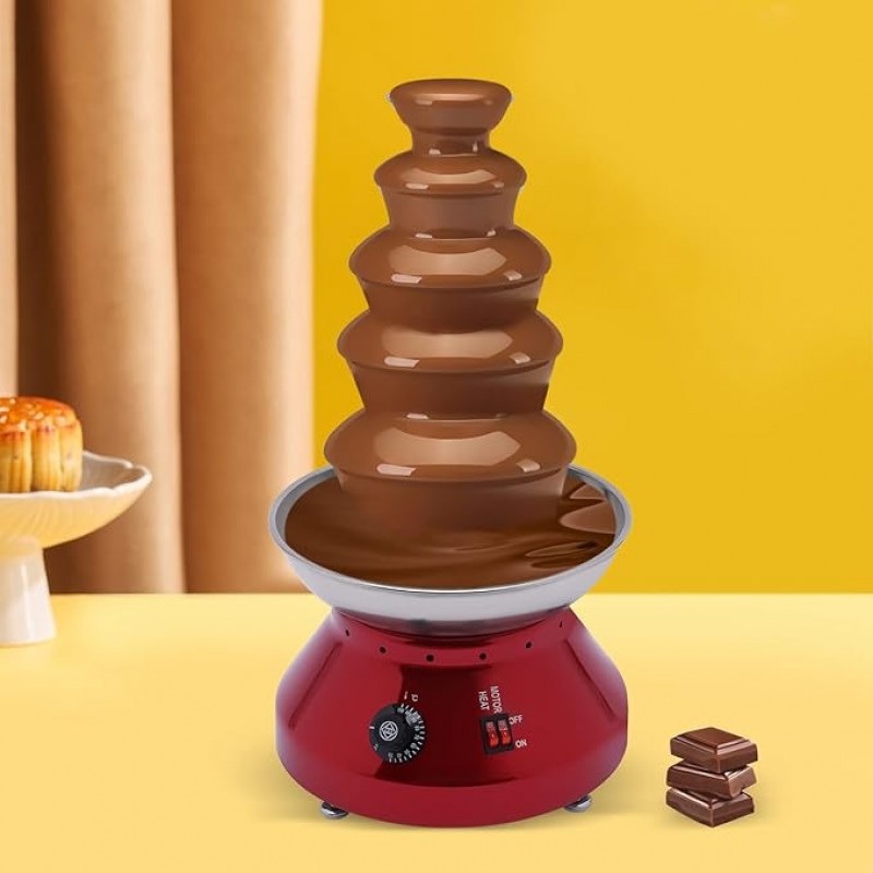 Schokobrunnen Profi Schokoladenbrunnen Schokoschmelze Schokoladenschmelze 3500 g Edelstahl 5 Ebenen – 4