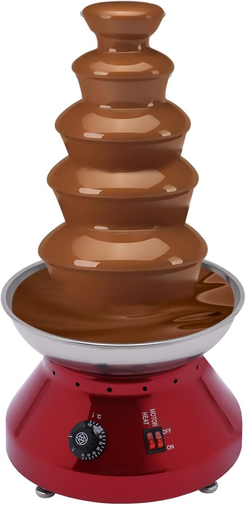 Schokobrunnen Profi Schokoladenbrunnen Schokoschmelze Schokoladenschmelze 3500 g Edelstahl 5 Ebenen  – Thumbnail 6
