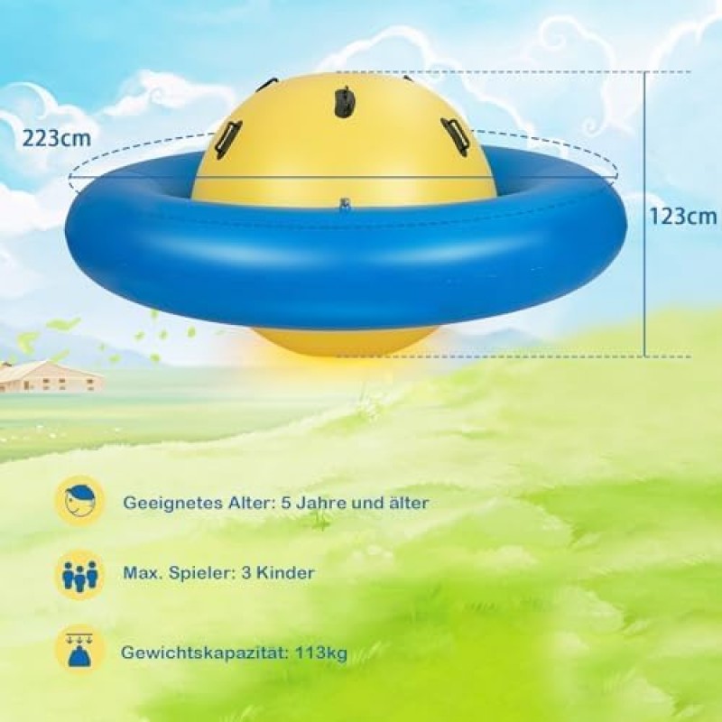 Kuppelwippe aufblasbar Kinderwippe Hüpfball für Kinder 223 cm zum rollen kippen klettern und hüpfen  – 2