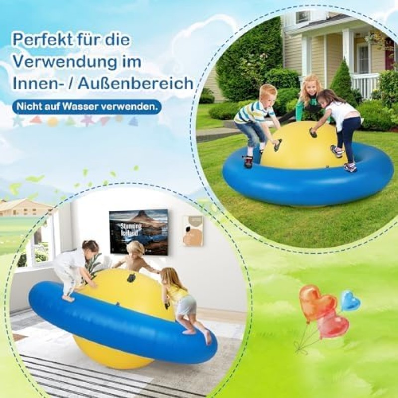 Kuppelwippe aufblasbar Kinderwippe Hüpfball für Kinder 223 cm zum rollen kippen klettern und hüpfen  – 3
