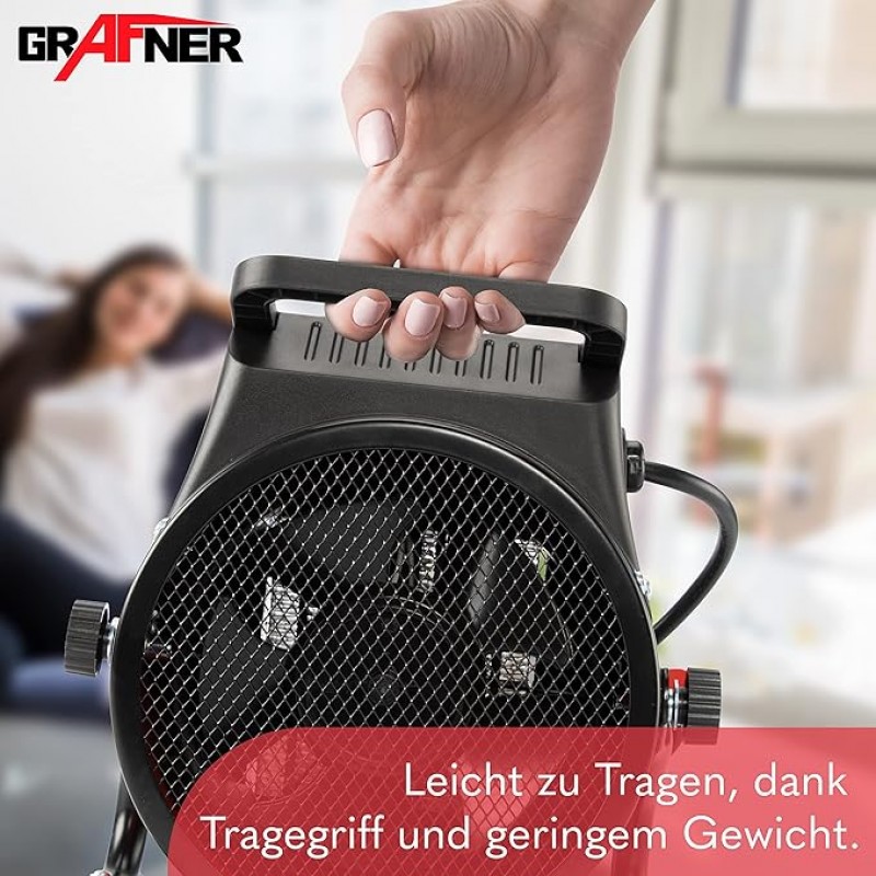 Stromheizung Elektroheizung Elektroheizer Zeltheizung Heizlüfter mit 2000 Watt 2 KW 3 Heizstufen  – Thumbnail 7