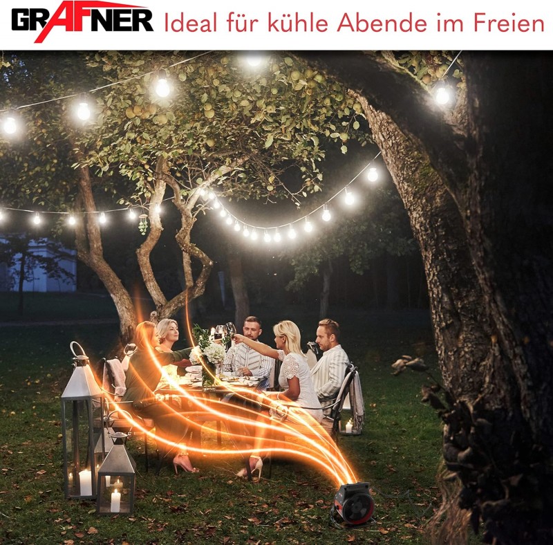 Stromheizung Elektroheizung Elektroheizer Zeltheizung Heizlüfter mit 2000 Watt 2 KW 3 Heizstufen