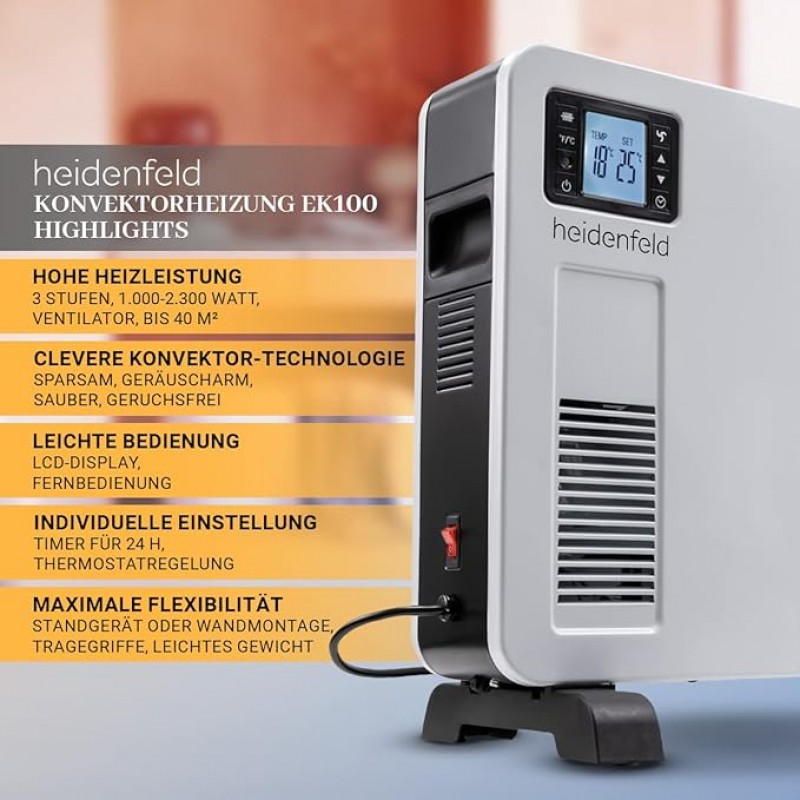 Elektroheizung Camping Heizkörper Standheizung Konvektorheizung 2300 Watt Fernbedienung bis 80 m² – 3