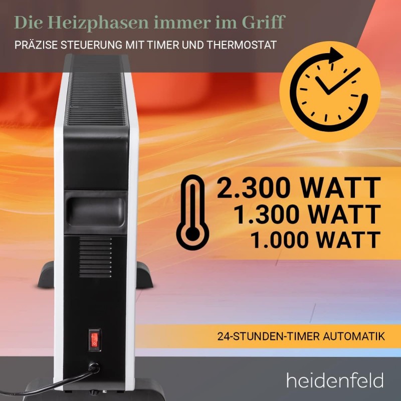 Elektroheizung Camping Heizkörper Standheizung Konvektorheizung 2300 Watt Fernbedienung bis 80 m² – Thumbnail 7