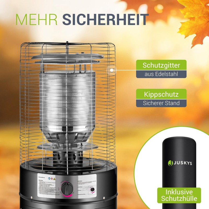 Outdoor-Heizstrahler 11 kW Gasbrenner Terrassenheizer Gasbetrieb für Terrasse Balkon und Garten – Thumbnail 7