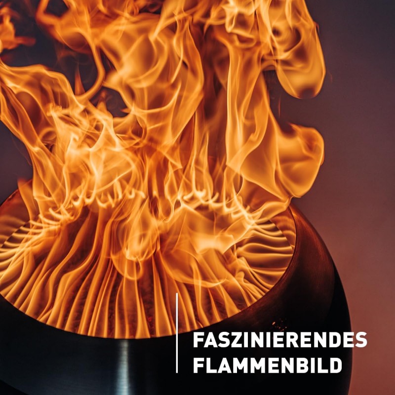 Feuerschale Feuerkorb rauchfrei mit hohem Boden aus Edelstahl emaillierter Holzvergaser-Technologie – Thumbnail 6