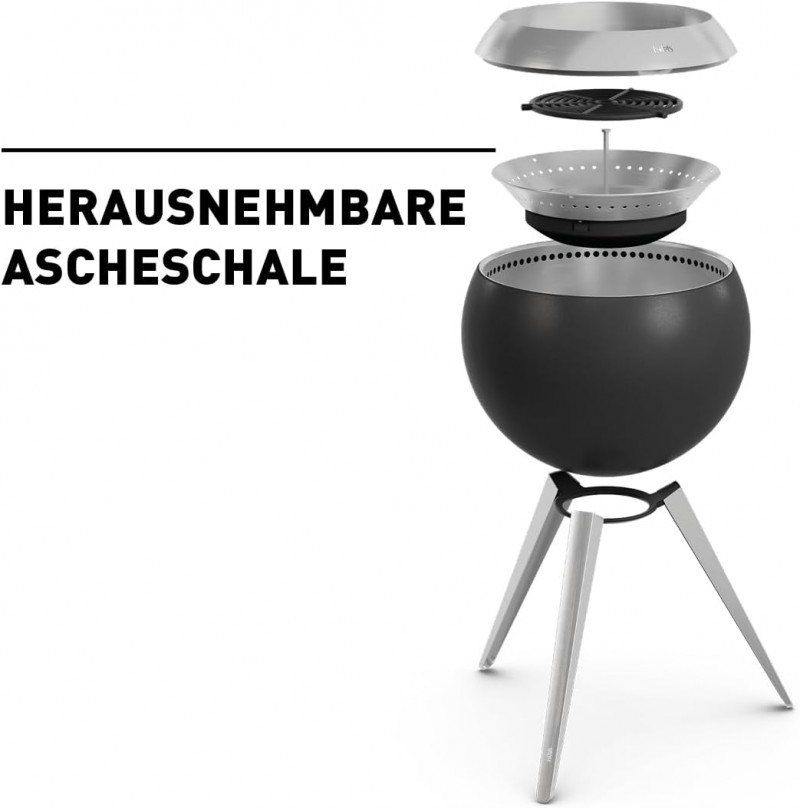 Feuerschale Feuerkorb rauchfrei mit hohem Boden aus Edelstahl emaillierter Holzvergaser-Technologie – Thumbnail 7