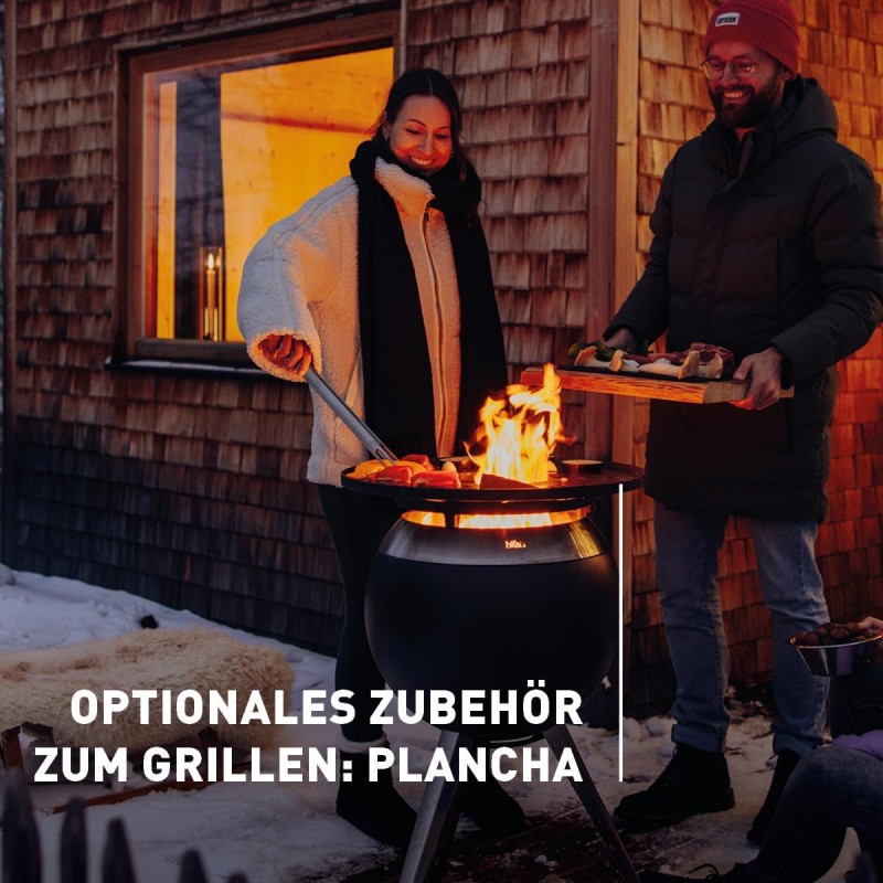 Feuerschale Feuerkorb rauchfrei mit hohem Boden aus Edelstahl emaillierter Holzvergaser-Technologie – Thumbnail 8