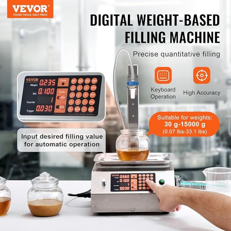 Abfüllmaschine 17 l/min Flüssigkeitsabfüllmaschine 30–15.000 g pro Abfüllung Flaschenabfüllmaschine – 4