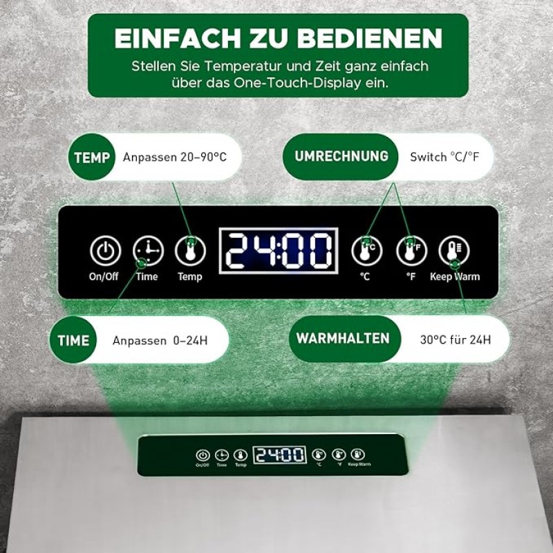 Dörrgerät Dörrautomat trocknen Obst Früchten Gemüse u.a. Edelstahl 1000 Watt 10 Stufen mit 30-90°C – 4