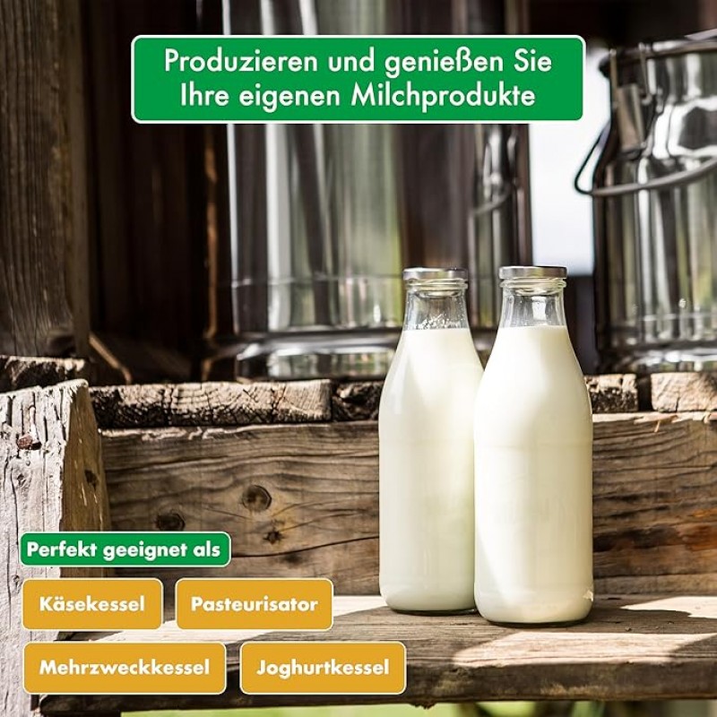 Pasteurisierer 15 L dreiwandiger Käse- und Joghurtkessel Zeit- und Temperatureinstellung Allrounder – 3