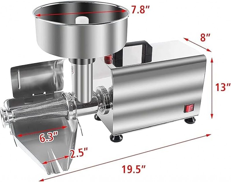 Tomatenpresse Ketchup-Maschine Soßenmaschine Tomatensieb Tomatenmühle elektrisch aus Edelstahl 370 W – 3