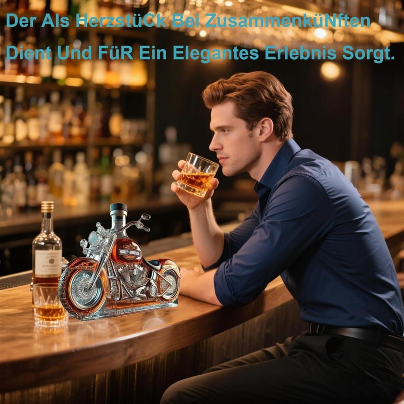 Motorrad-Whisky-Dekanter Whisky-Liebhaber Glasflasche lustige Trinkflasche Whisky Champagner Wodka – 3