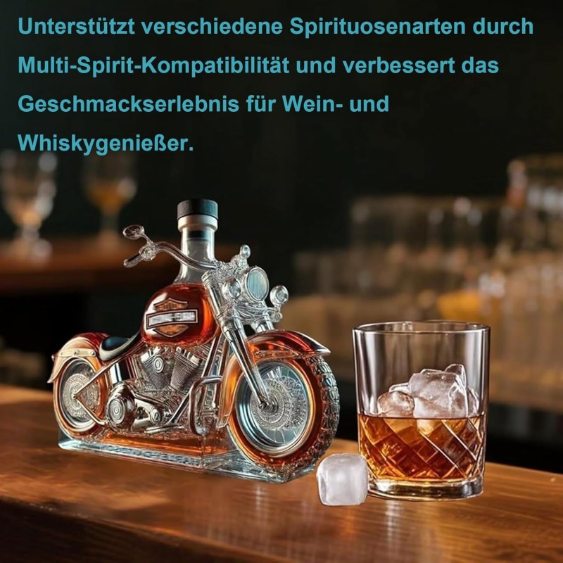 Motorrad-Whisky-Dekanter Whisky-Liebhaber Glasflasche lustige Trinkflasche Whisky Champagner Wodka – 4