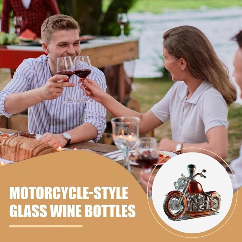 Motorrad-Whisky-Dekanter Whisky-Liebhaber Glasflasche lustige Trinkflasche Whisky Champagner Wodka – Thumbnail 6