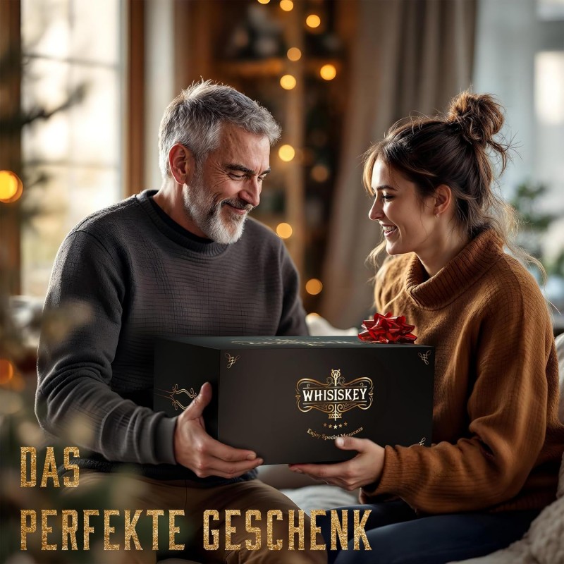 WHISKEY Karaffen-Set Whisky Schiffskaraffe 1100 ml 2 Whiskygläser 4 Whiskysteine edel servieren – 5