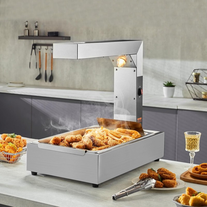 Warmhaltegerät Pommeswärmer Wärmebrücken-Speisenwärmer 50°C Pommer-Frites-Pfanne 605 x 343 x 555 mm  – Thumbnail 8