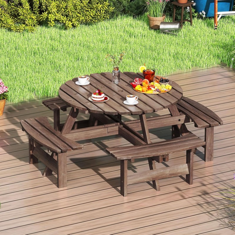 Picknicktisch-Set Gartentisch Campingtisch Gartenmöbel Bierzeltgarnitur Terrassenmöbel Sitzgruppe 8 