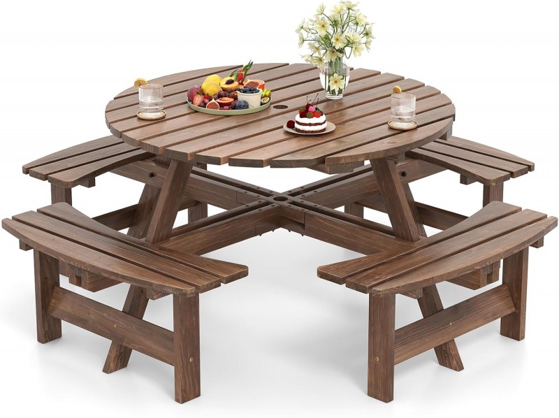 Picknicktisch-Set Gartentisch Campingtisch Gartenmöbel Bierzeltgarnitur Terrassenmöbel Sitzgruppe 8  – 2