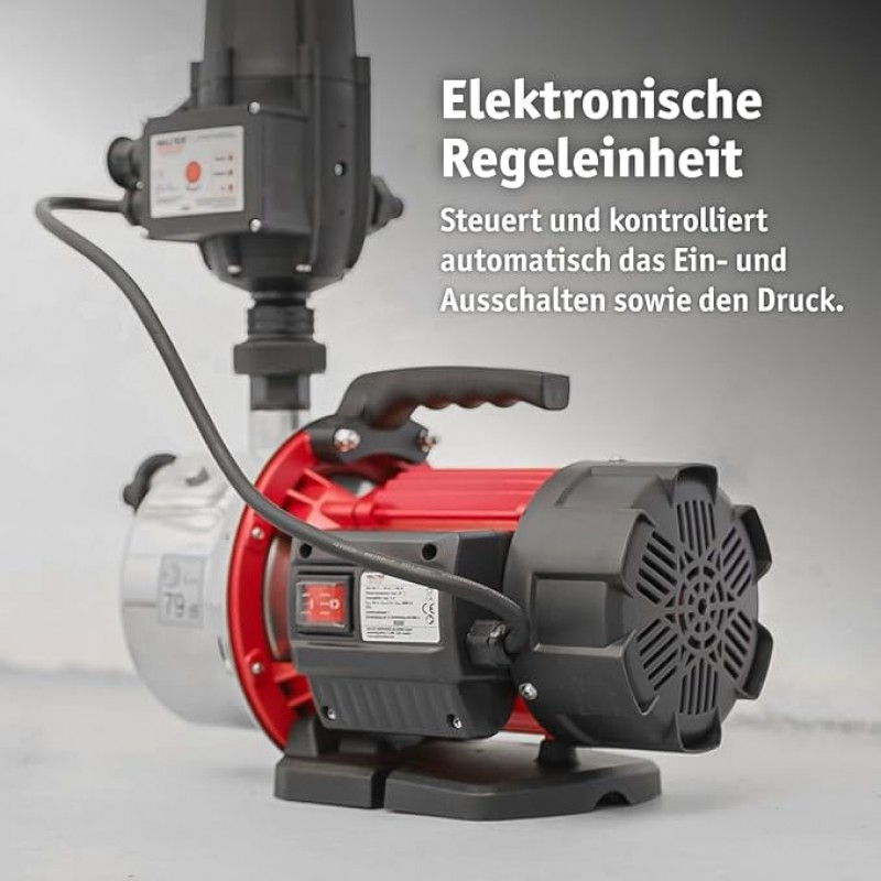 Hauswasserautomat Hauswasserwerk 1100 W Wasserpumpe Trockenlaufschutz Wasserversorgung Brunnen – 5