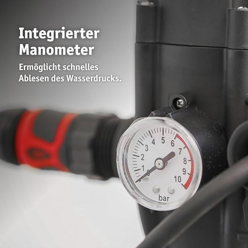 Hauswasserautomat Hauswasserwerk 1100 W Wasserpumpe Trockenlaufschutz Wasserversorgung Brunnen – Thumbnail 6