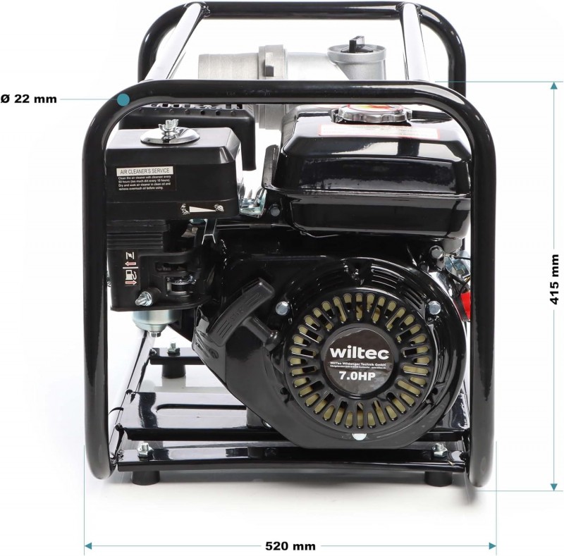Benzin-Schmutzwasserpumpe 4 kW 48.000 l/h 28 m Förderhöhe Wasserpumpe Gartenpumpe mit 80 mm (3 Zoll) – Thumbnail 7
