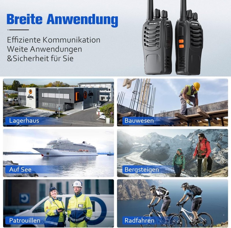 Walkie Talkie Funkgerät Handfunkgerät Headset Funkgeräte lizenzfrei 2 W 16 Kanäle 3-5 km Reichweite – Thumbnail 6
