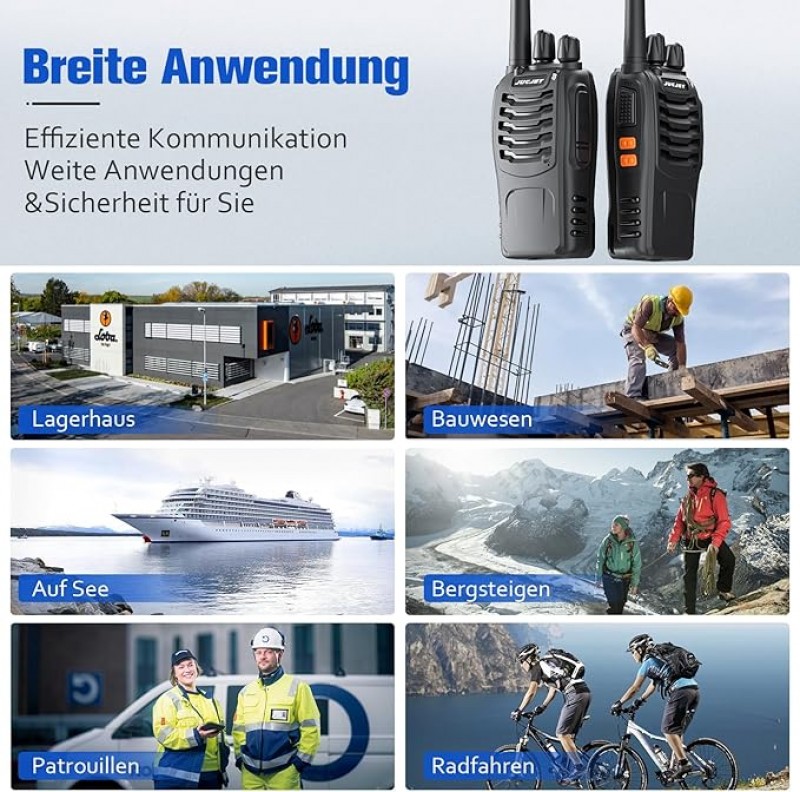 Funkgeräte Walkie-Talkies Haedset 6er-Pack verbessert Version lizenzfrei 16-Kanal 3-5 km Reichweite – 5