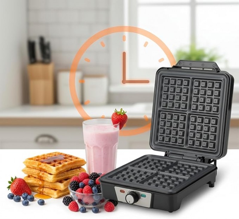 Miniwaffeleisen Waffeleisen Mini Waffeleisen Waffle Pancake Maker Maschine klassisch für 4 Waffeln – 5