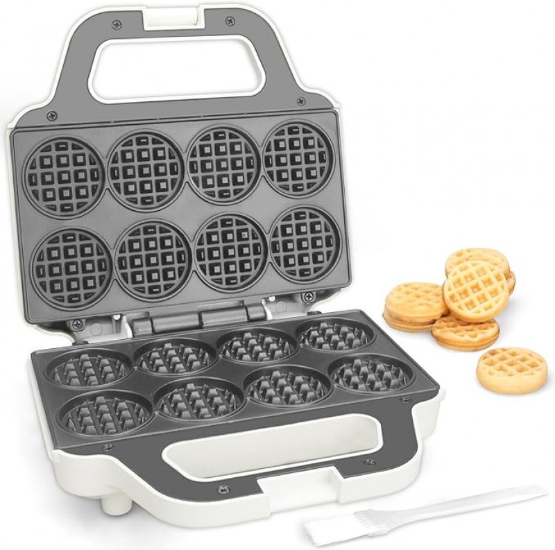 Mini-Waffelmaschine Waffeleisen kleine Waffelmaschine backt 8 x 5cm winzige Waffeln kompakt