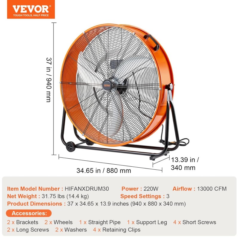 Industrieventilator Trommelventilator Windmaschine Innenventilator Bühnenventilator Trommelgebläse – Thumbnail 8