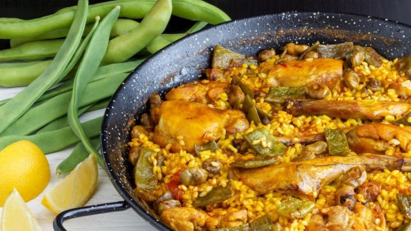 Paella-Kochset Grillpfanne (Eco-Set) mit Paella-Pfanne aus emailliertem Stahl 46 cm Gasbrenner 40 cm – 5