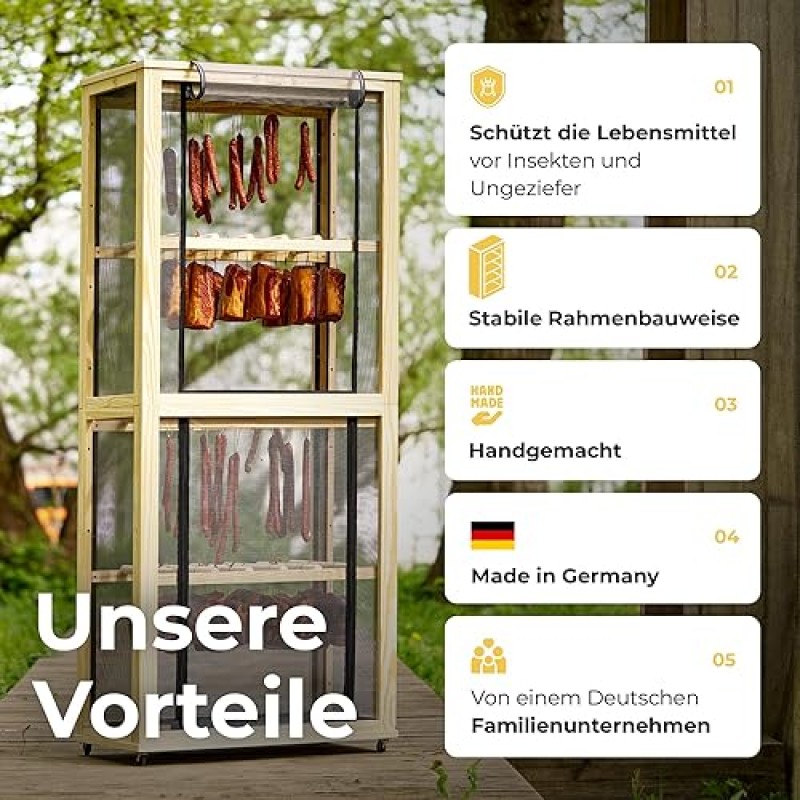Reifeschrank Warmlufttrockner Trockenschrank Trockner für Fleisch Wurst Fisch Käse Beef Jerky Schink – Thumbnail 6