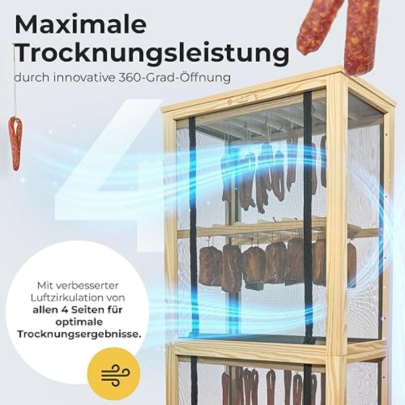 Reifeschrank Warmlufttrockner Trockenschrank Trockner für Fleisch Wurst Fisch Käse Beef Jerky Schink – Thumbnail 7