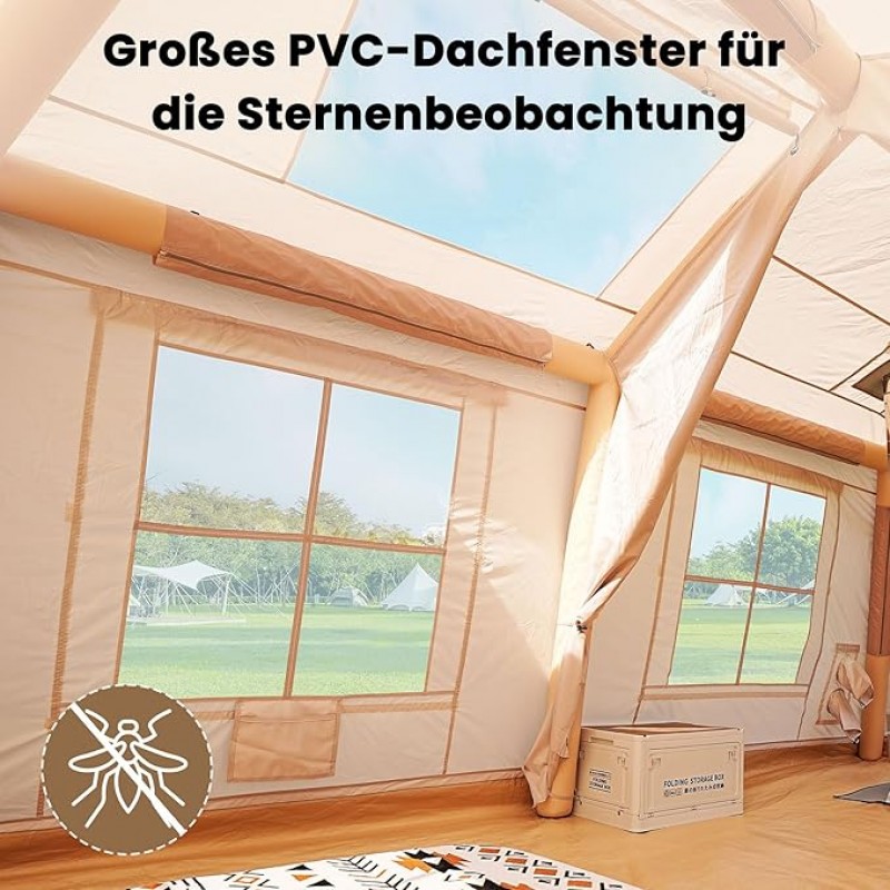 Zelt aufblasbar 8 Personen Camping Outdoor Campingzelt aufblasbares Glampingzelt wasserdicht – 4