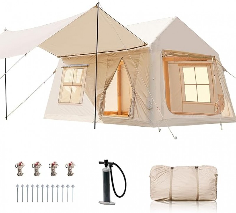 Zelt aufblasbar 8 Personen Camping Outdoor Campingzelt aufblasbares Glampingzelt wasserdicht – 2