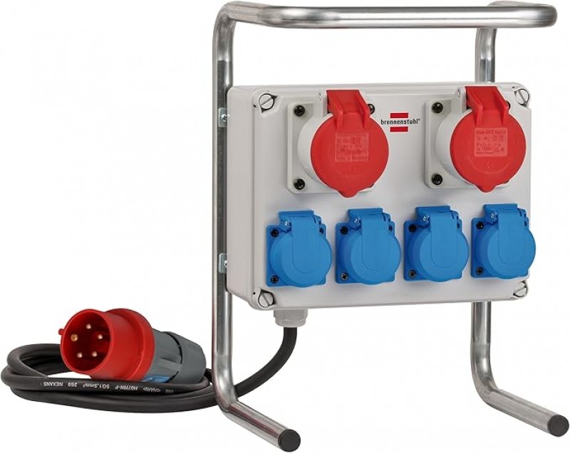Kleinstromverteiler Baustrom Stromstation Baustromverteiler kompakt BKV 2/4 G IP44 Stahlrohrgestell