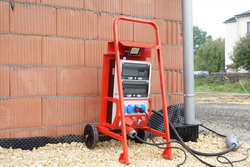 Baustromverteiler mit Ständer Stromstation Stromverteiler eXT S/FI SET 32A 2 x 16A 4 x 230 V – Thumbnail 7