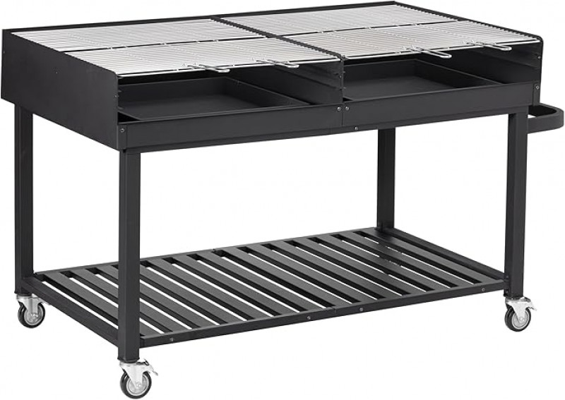 Riesengrill Holzkohlegrillwagen Grillwagen Grill Megagrill Holzkohlegrill 178 x 91 x 102 cm Ablage – 3