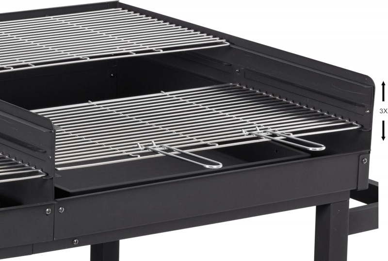 Riesengrill Holzkohlegrillwagen Grillwagen Grill Megagrill Holzkohlegrill 178 x 91 x 102 cm Ablage – Thumbnail 6
