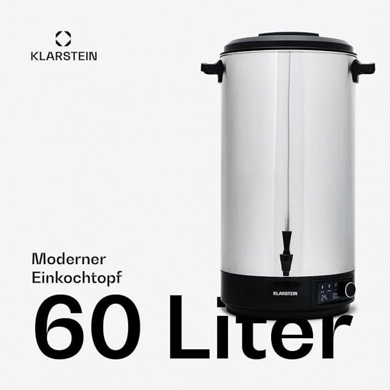 Kakaokocher Einkochautomat Heißwasserspender Einkochtopf Glühweinkocher Zapfhahn 60 L Edelstahl