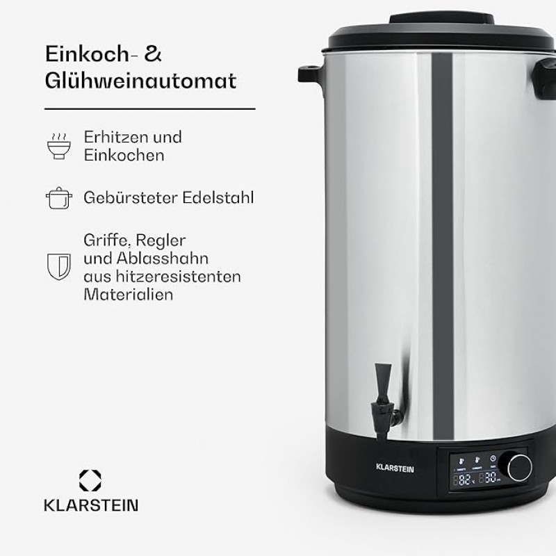 Kakaokocher Einkochautomat Heißwasserspender Einkochtopf Glühweinkocher Zapfhahn 60 L Edelstahl – 4