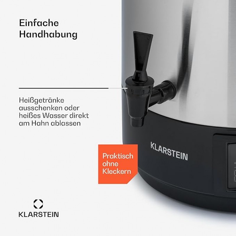 Kakaokocher Einkochautomat Heißwasserspender Einkochtopf Glühweinkocher Zapfhahn 60 L Edelstahl – Thumbnail 7