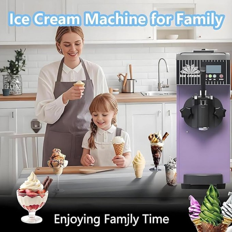 Eismaschine Softeismaschine 450 W 4–5 kg/h Leistung vertikale mit Selbstreinigung LCD-Display – 3