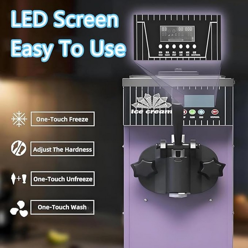 Eismaschine Softeismaschine 450 W 4–5 kg/h Leistung vertikale mit Selbstreinigung LCD-Display – 5