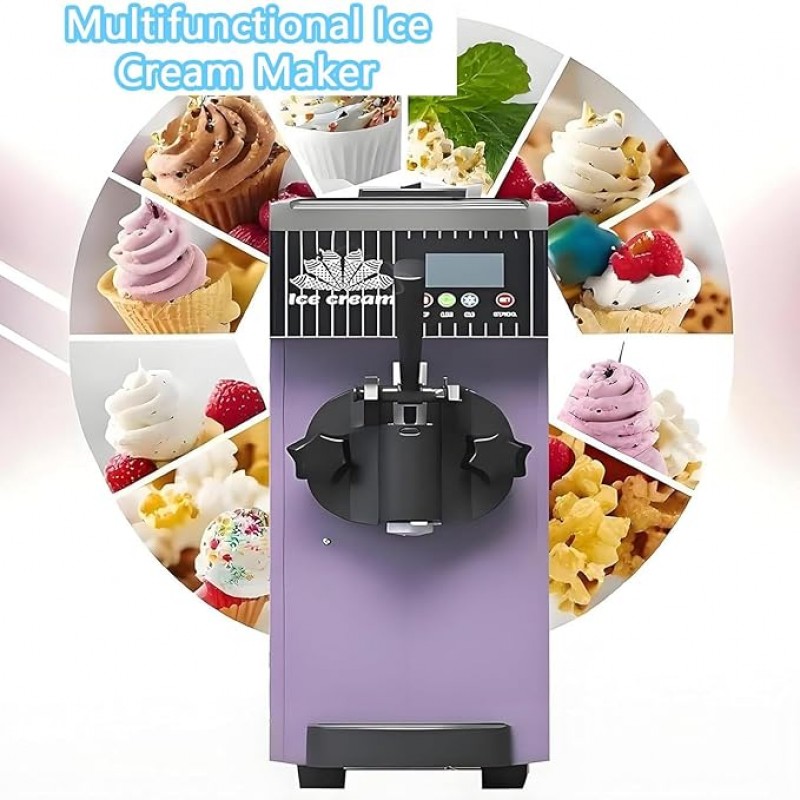 Eismaschine Softeismaschine 450 W 4–5 kg/h Leistung vertikale mit Selbstreinigung LCD-Display – Thumbnail 6