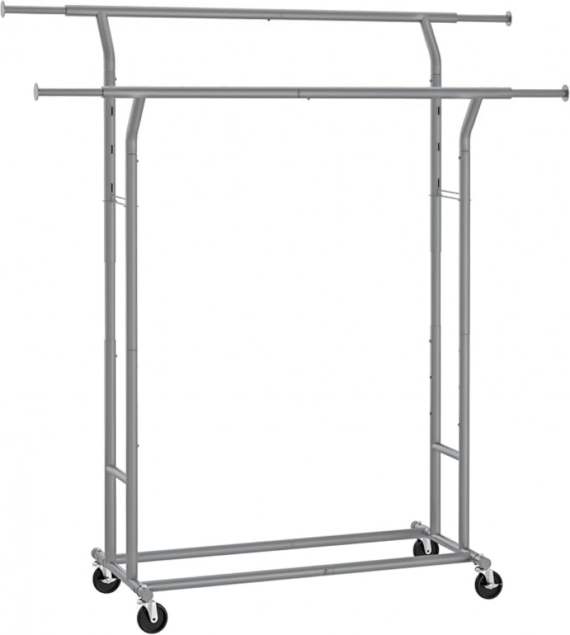 Garderobe Kleiderständer auf Rollen Garderobenständer Metall Garderobenstange Kleiderstange – 2