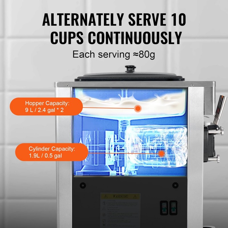 Kommerzielle Eismaschine Softeismaschine 34–44 L/h Leistung 1850W freistehend 3 Geschmacksrichtungen – Thumbnail 6